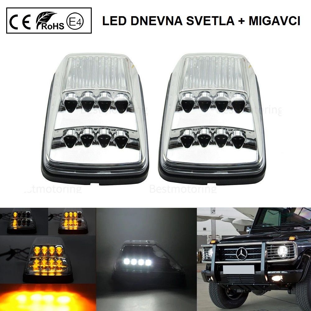 LED BOCNI DYNAMIC MIGAVCI I DNEVNA SVETLA, TIPSKI - MERCEDES - CHROME LENS 170214LG Beograd Zemun